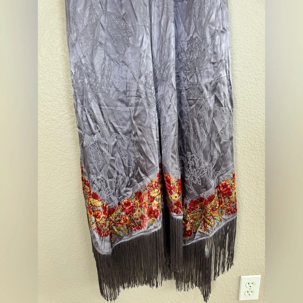 By Anthropologie Fringe Cowl Neck Jumpsuit Soft Violet size 16 NEW $198 - Picture 9 of 14